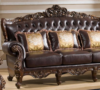 Vanessa Traditional Style Sofa in Walnut finish Wood