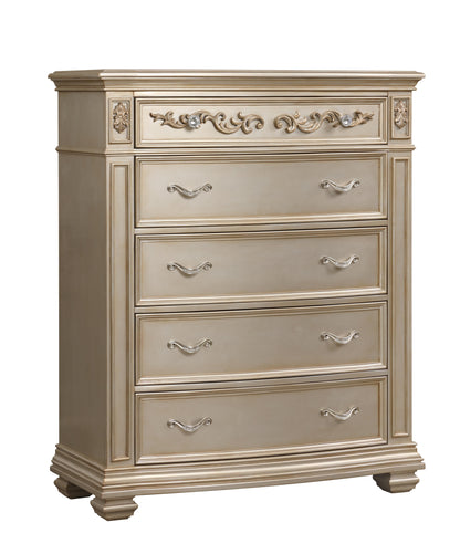 Valentina Traditional Style Chest in Gold finish Wood