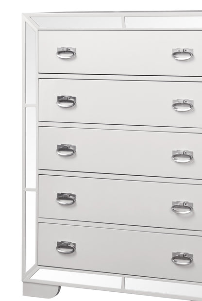 Grand Gloria Contemporary Style Chest in White finish Wood