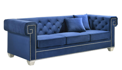 Clover Modern Style Blue Sofa with Steel Legs