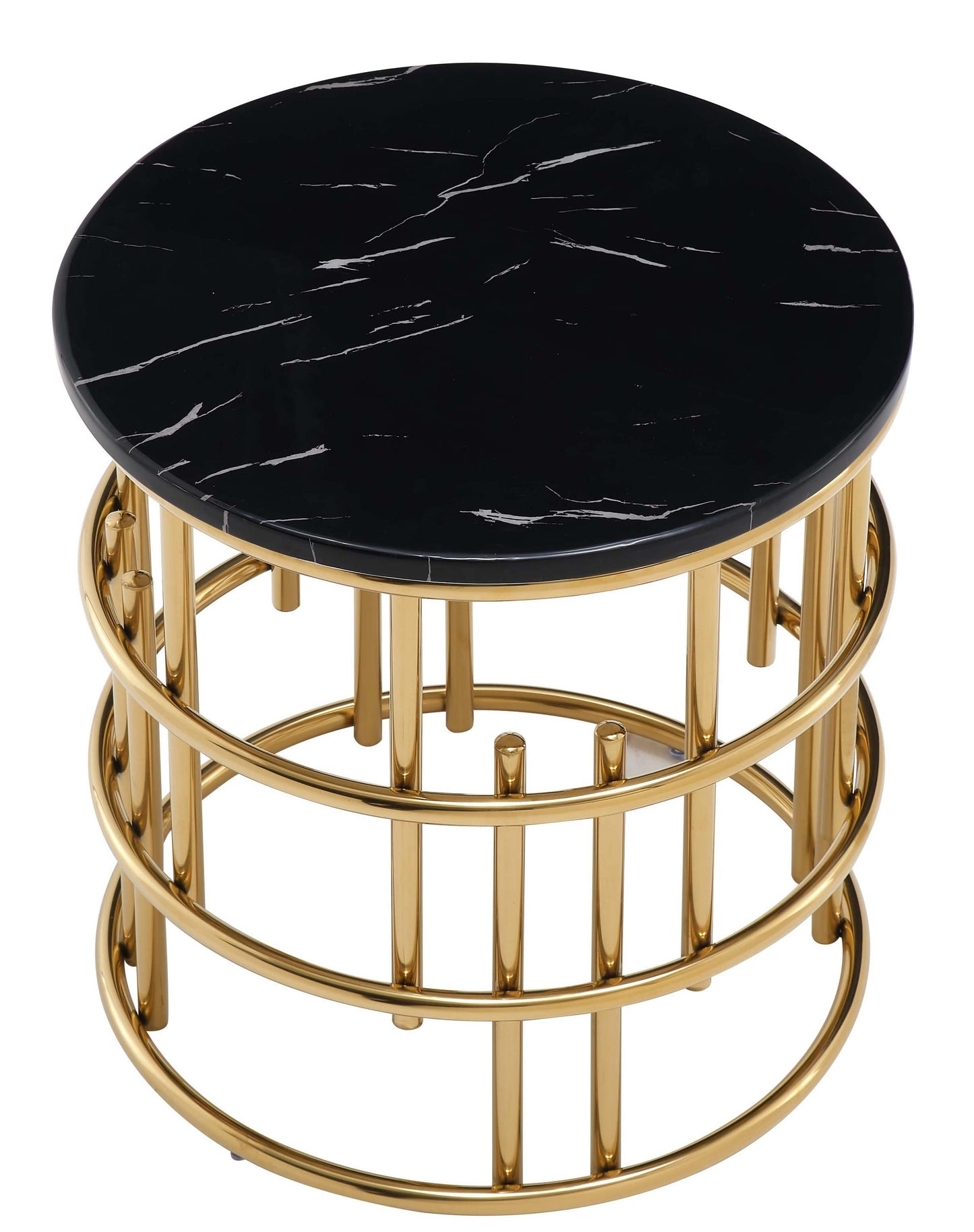 Talia Modern Style Marble End Table with Metal Base