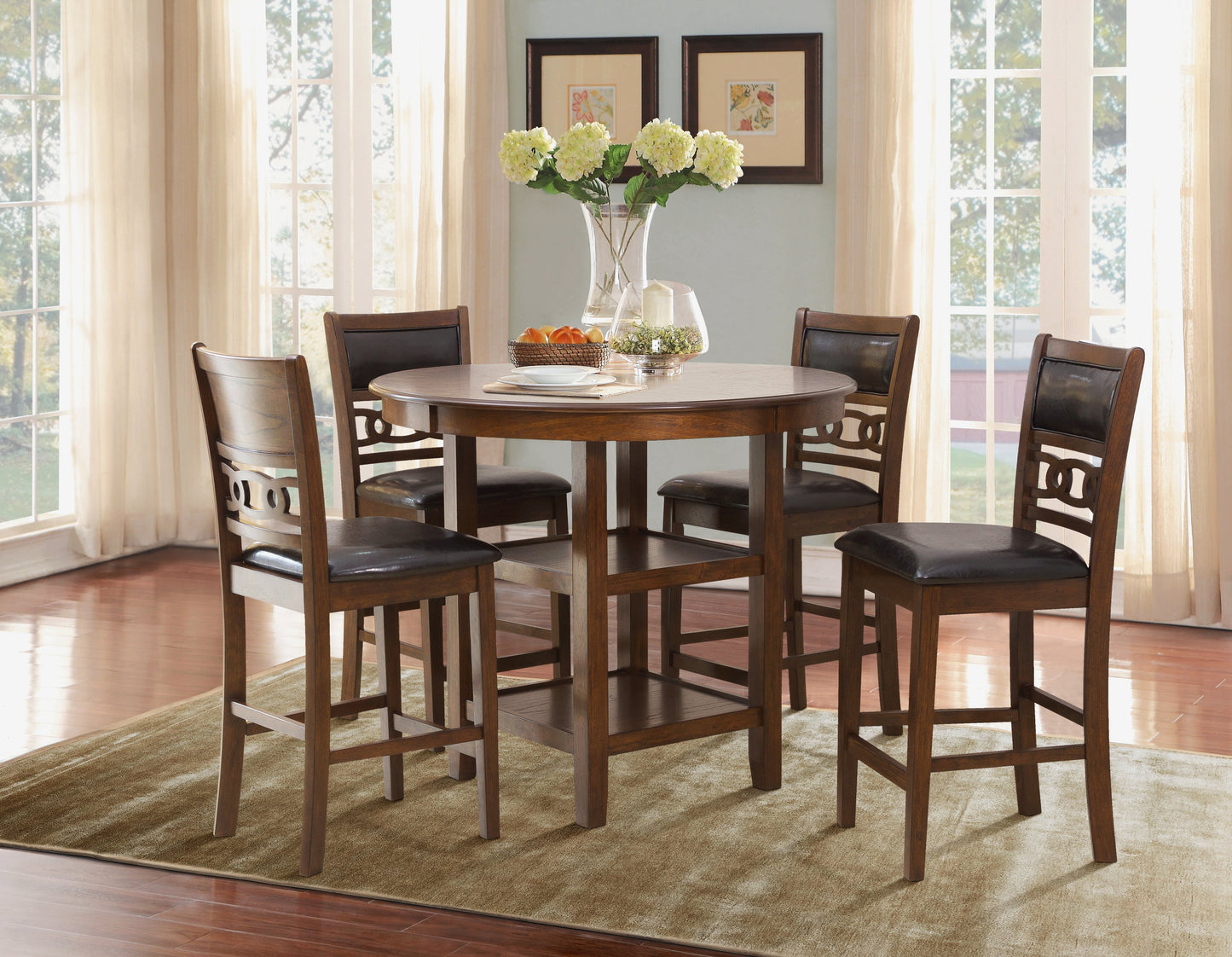 Savor Brown 5-Piece Counter Height Set