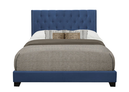 Barzini Blue King Upholstered Bed