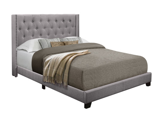 Barzini Gray King Upholstered Bed