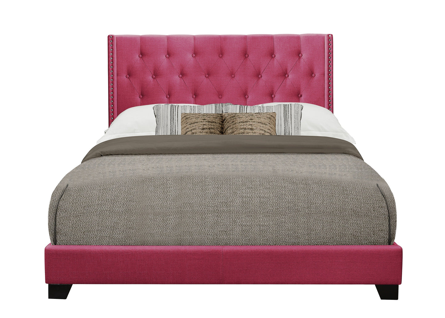 Barzini Pink King Upholstered Bed