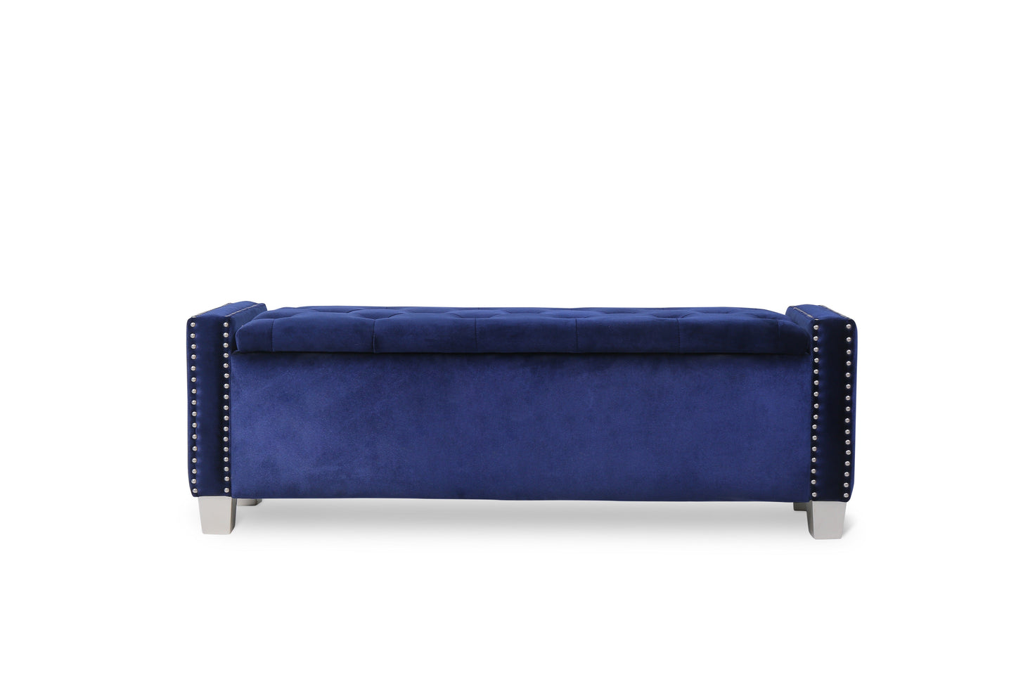 Franco Blue Velvet Storage Bench