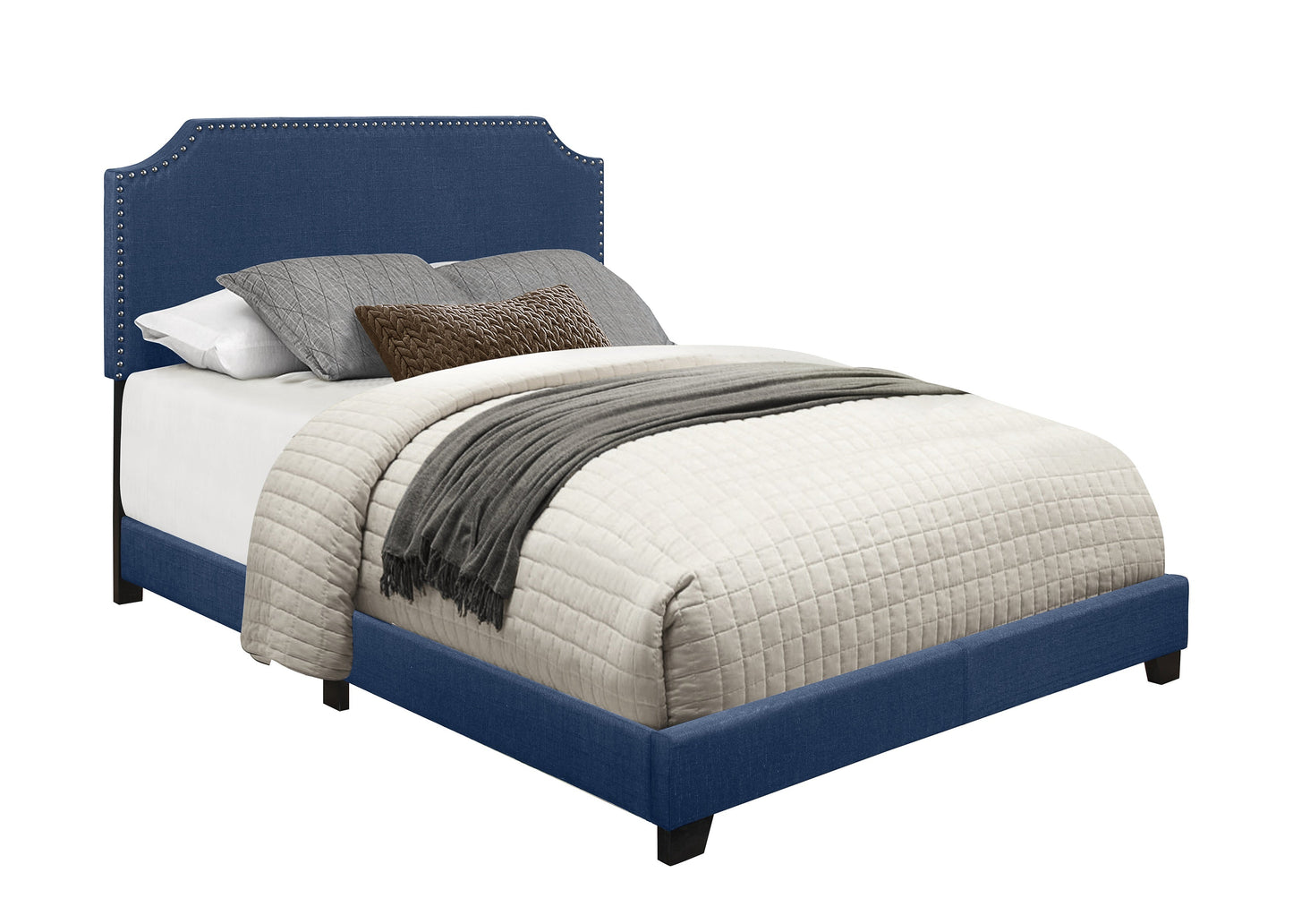 Miranda Blue King Upholstered Bed