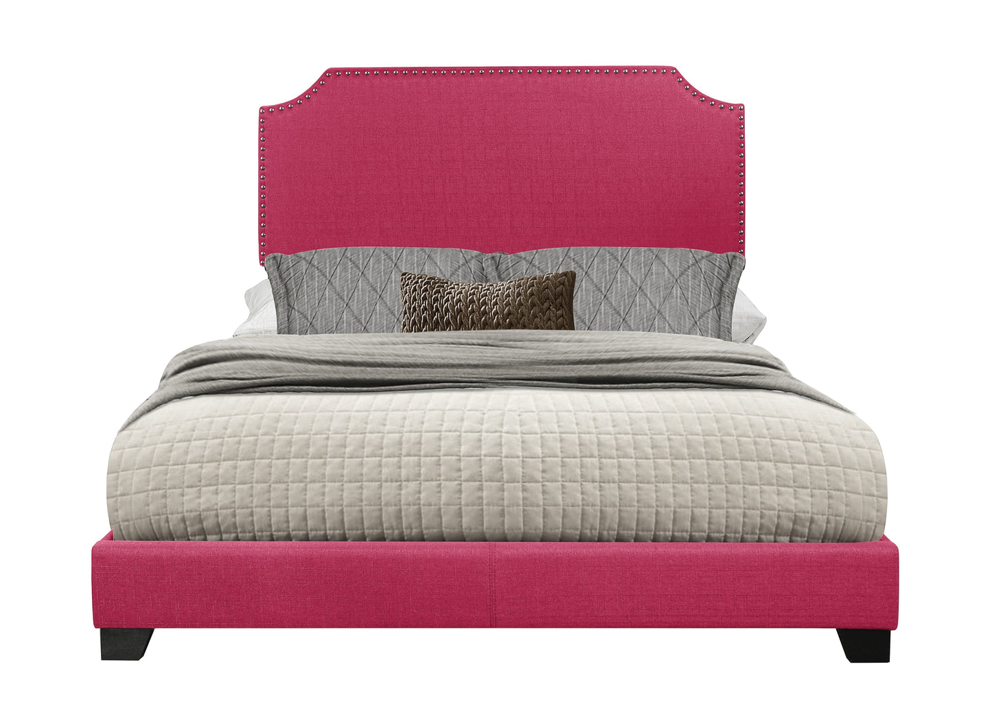 Miranda Pink King Upholstered Bed