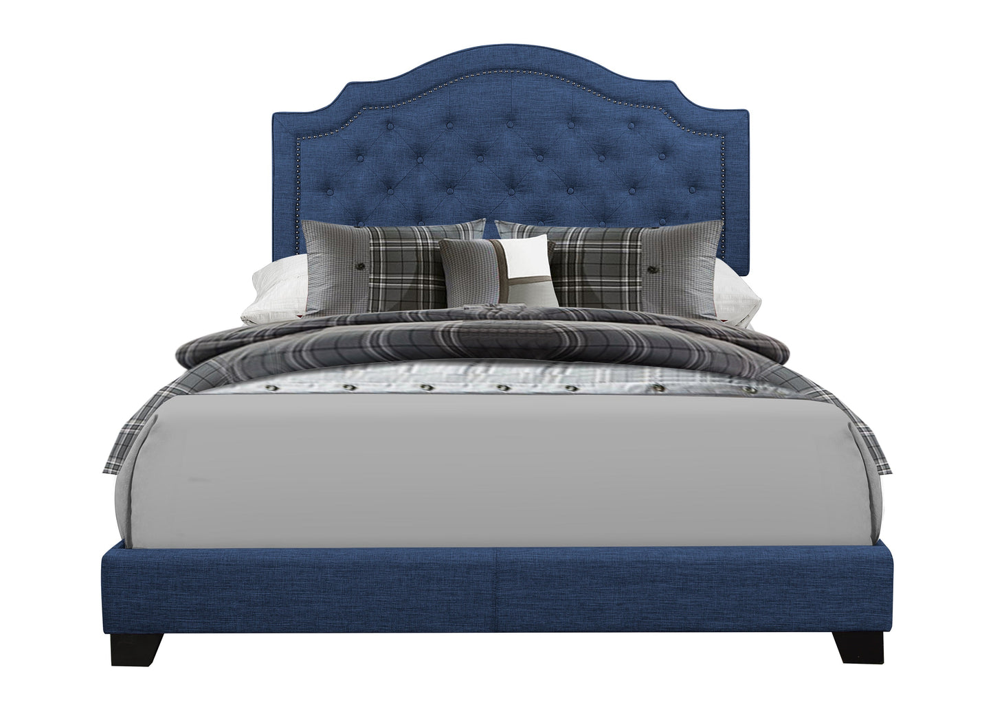 Sandy Blue Queen Upholstered Bed