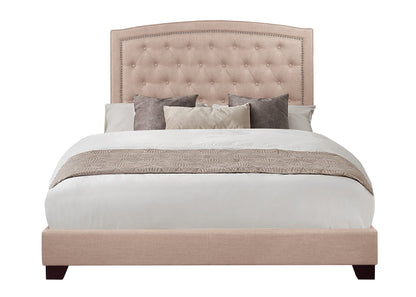 Linda Beige King Upholstered Bed