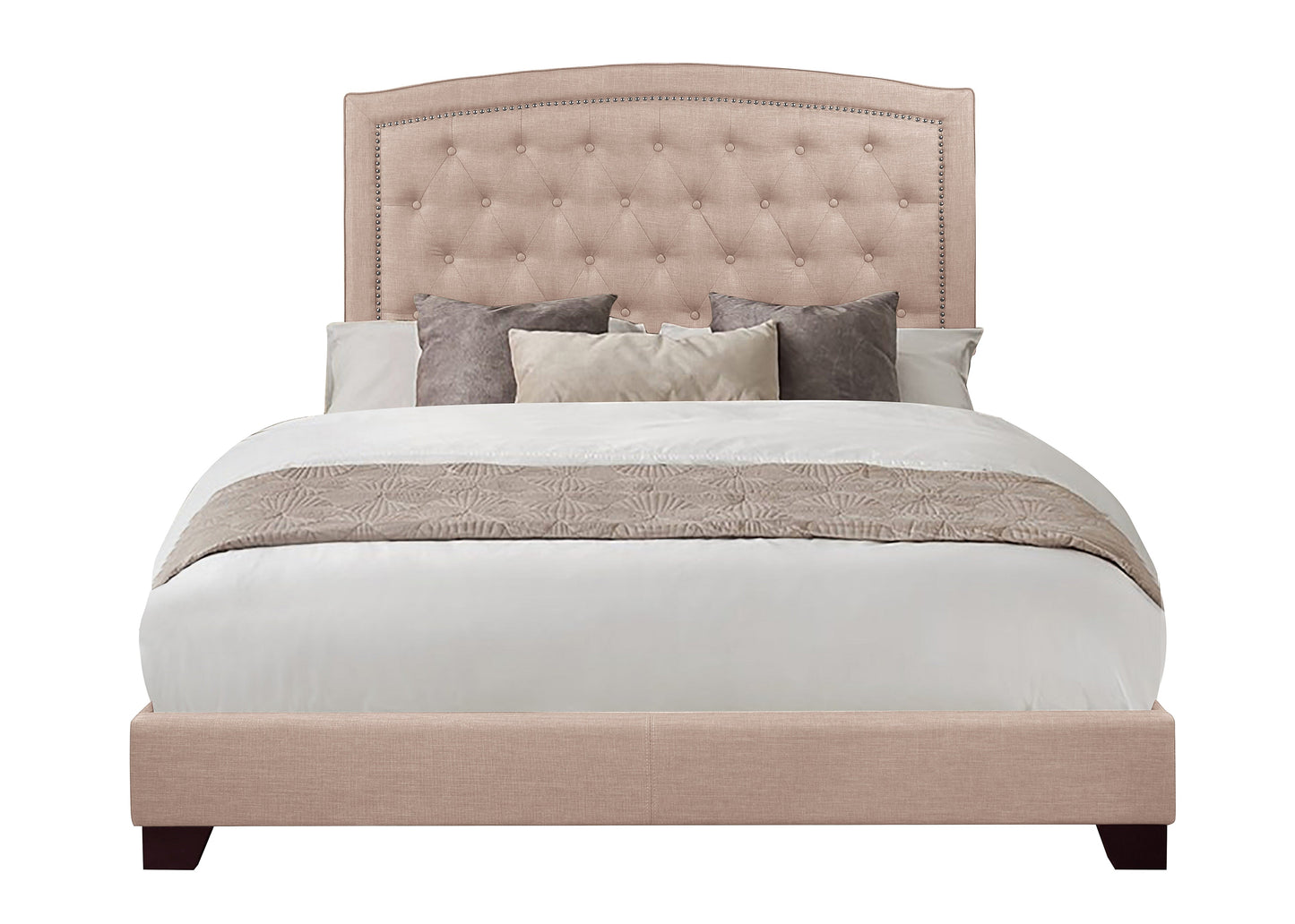 Linda Beige Full Upholstered Bed