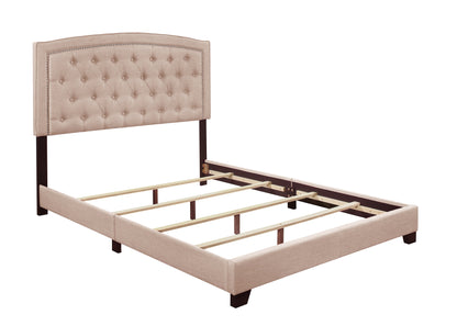 Linda Beige King Upholstered Bed