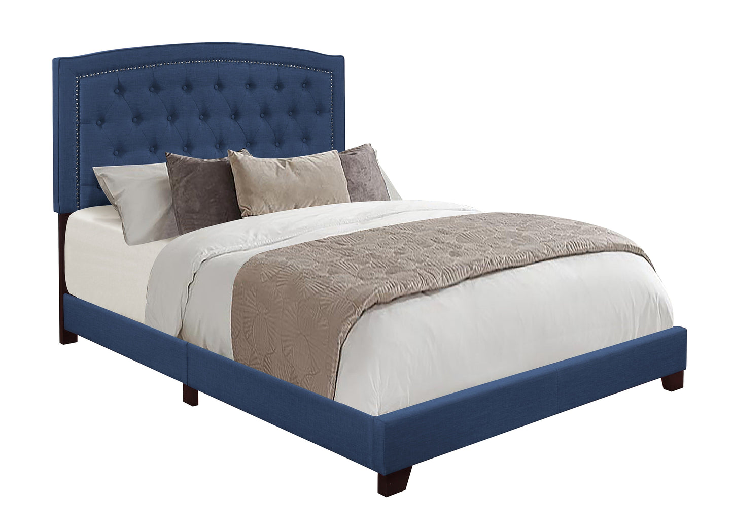 Linda Blue Queen Upholstered Bed