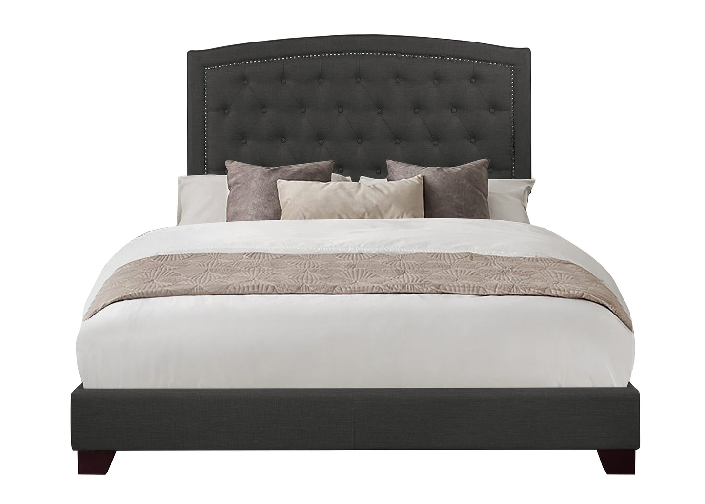 Linda Dark Gray King Upholstered Bed