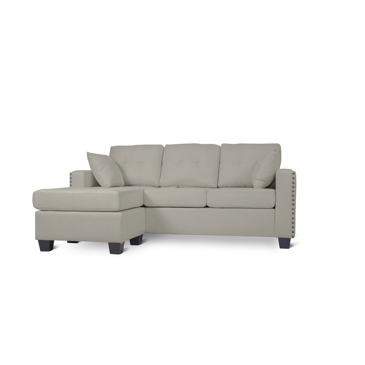 Donne Light Gray Reversible Sofa Chaise