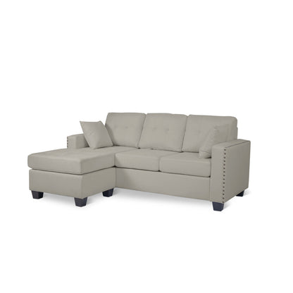 Donne Light Gray Reversible Sofa Chaise