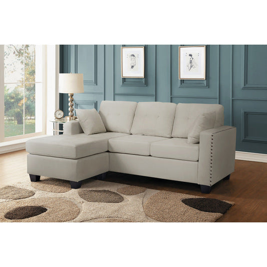 Donne Light Gray Reversible Sofa Chaise