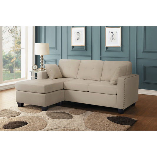 Donne Beige Reversible Sofa Chaise