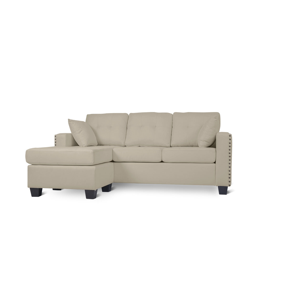 Donne Beige Reversible Sofa Chaise