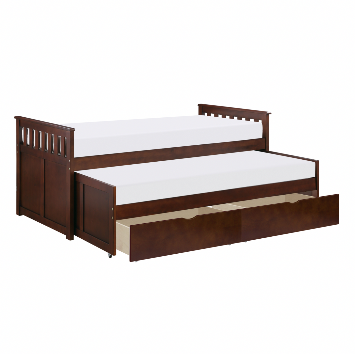 Rowe Dark Cherry Twin/Twin Bed with Storage Boxes