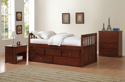 Rowe Dark Cherry Twin Captains Trundle Bed