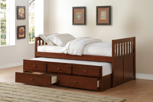 Rowe Dark Cherry Twin Captains Trundle Bed