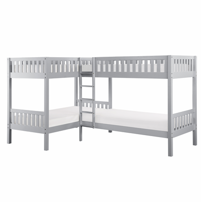 Orion Gray Twin Corner Bunk Bed