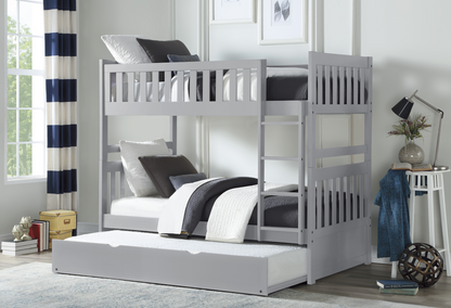 Orion Gray Twin/Twin Bunk Bed with Twin Trundle