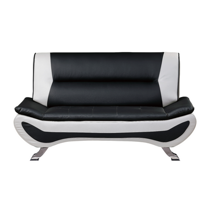 Veloce Black/White Loveseat