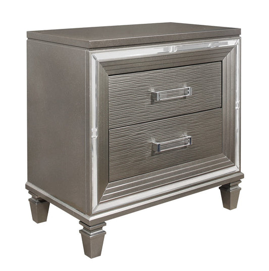 Tamsin Silver/Gray Metallic Nightstand