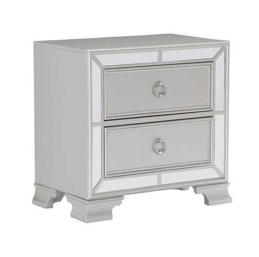 Avondale Silver Mirrored Nightstand