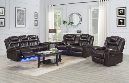 Alexa Brown 3-Piece Power Reclining Living Room Set