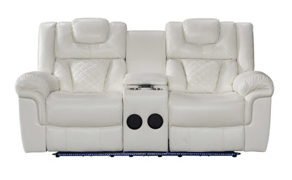 Alexa White 3-Piece Power Reclining Living Room Set