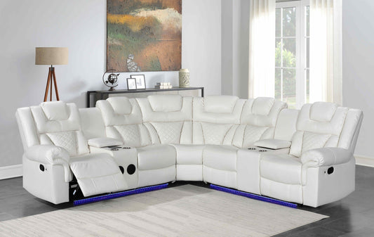 Alexa White Reclining Sectional