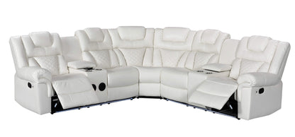 Alexa White Reclining Sectional