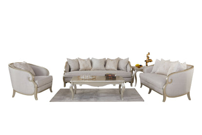 Alexandra Beige Classic 3-Piece Living Room Set