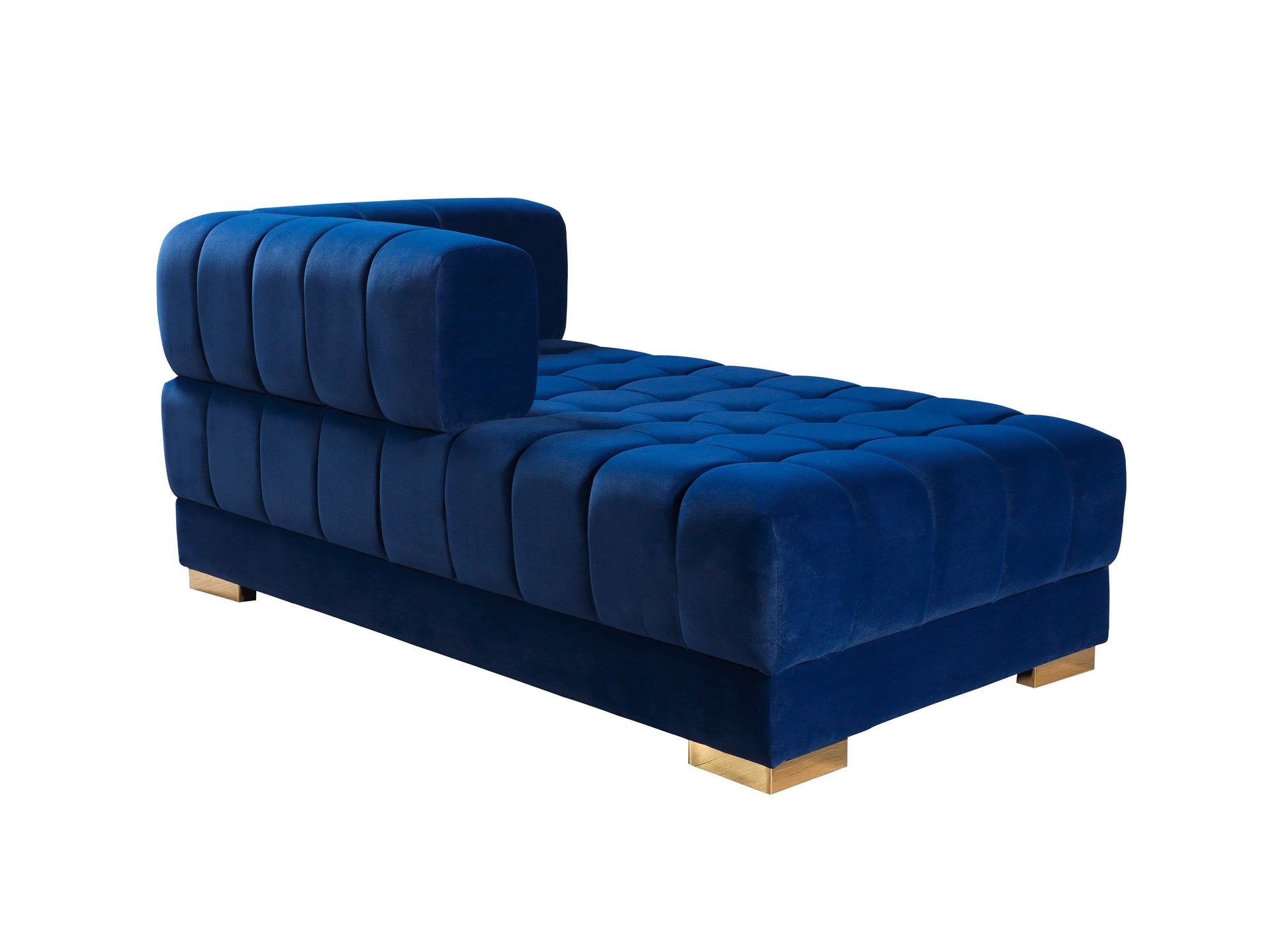 Ariana Blue Velvet Double Chaise Sectional - Mattress on Demand