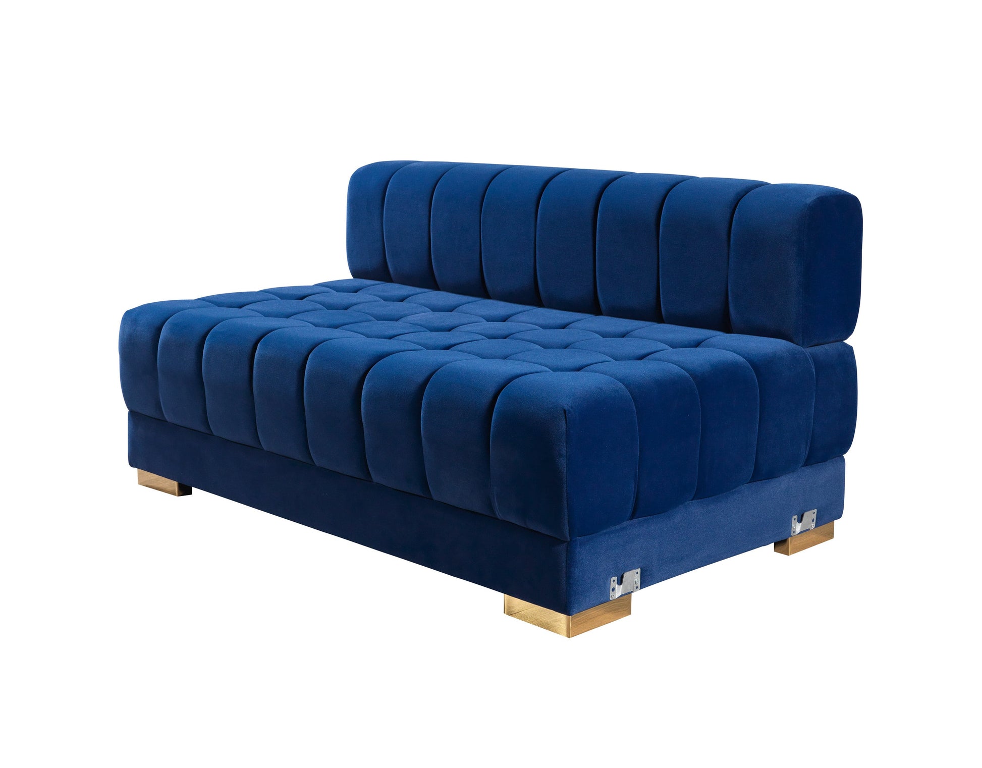 Ariana Blue Velvet Double Chaise Sectional - Mattress on Demand