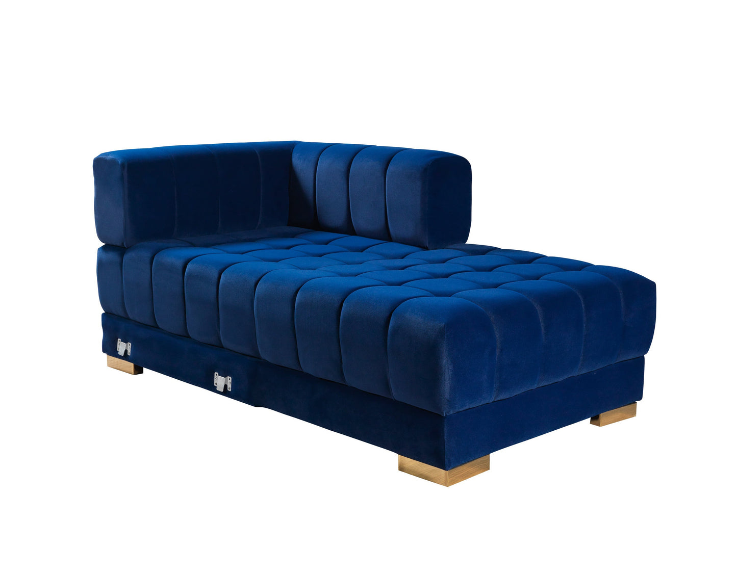 Ariana Blue Velvet Double Chaise Sectional - Mattress on Demand