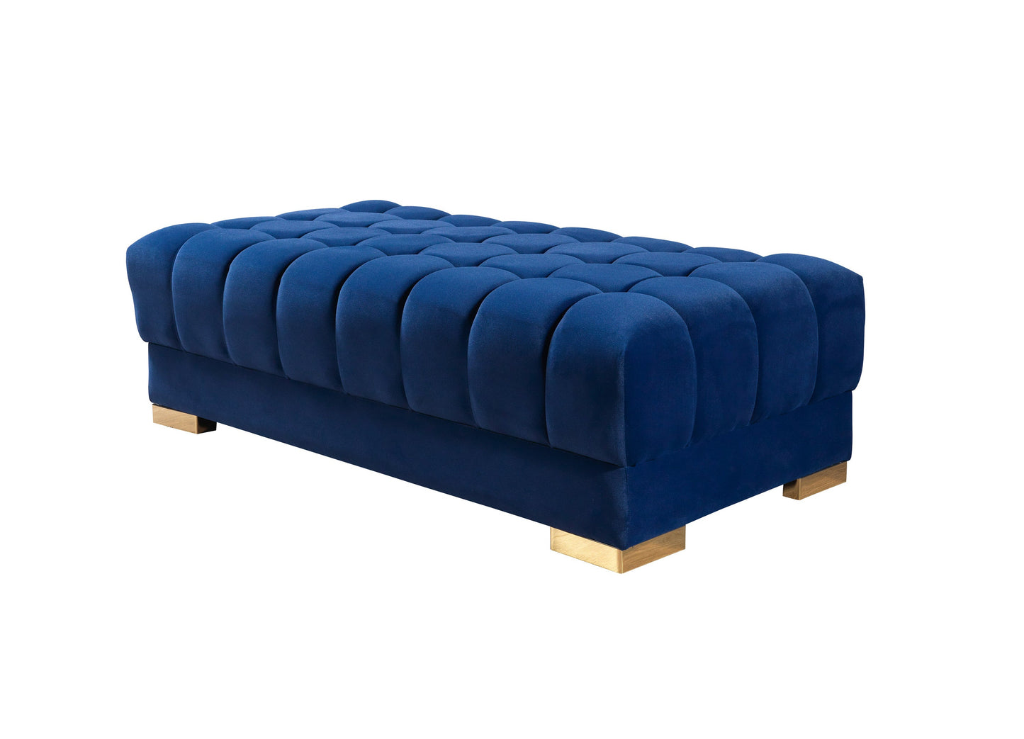 Ariana Blue Velvet Double Chaise Sectional - Mattress on Demand