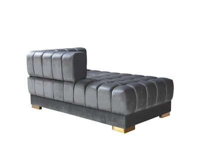 Ariana Gray Velvet Double Chaise Sectional - Mattress on Demand