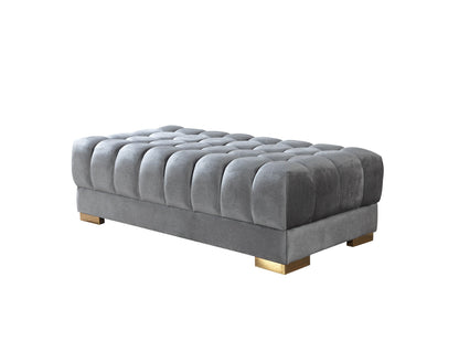 Ariana Gray Velvet Double Chaise Sectional - Mattress on Demand