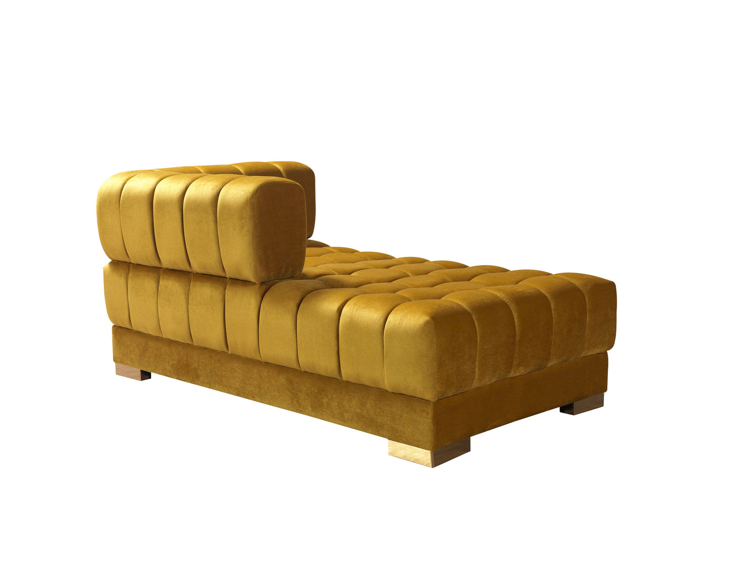 Ariana Mustard Velvet Double Chaise Sectional - Mattress on Demand