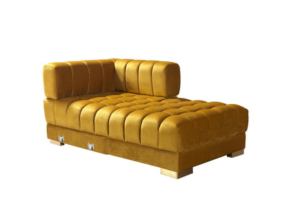 Ariana Mustard Velvet Double Chaise Sectional - Mattress on Demand