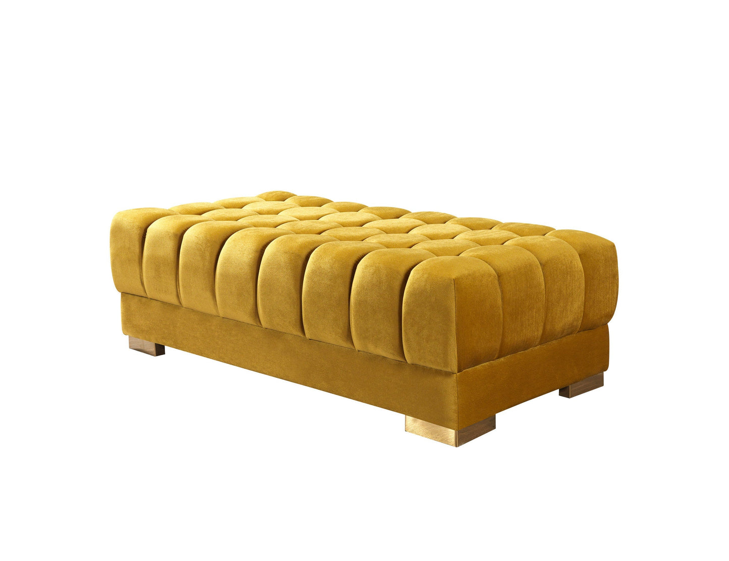 Ariana Mustard Velvet Double Chaise Sectional - Mattress on Demand