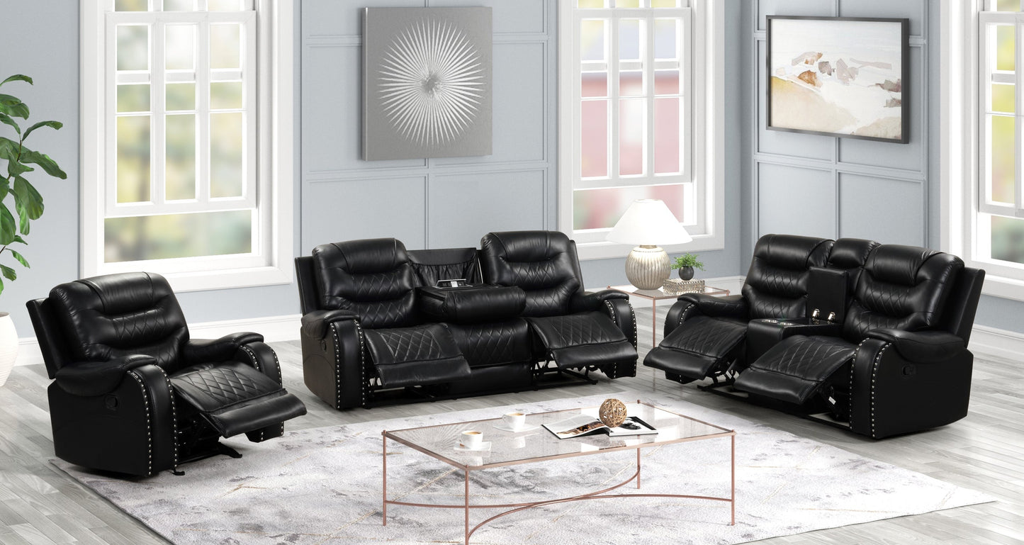 Ashley Black Oversized 3-Piece Reclining Living Room Set