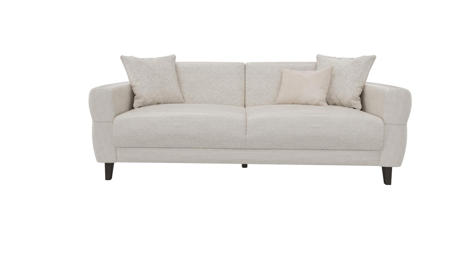 Astera Sand 3-Seater Sofa Bed with Storage - Mattress on Demand