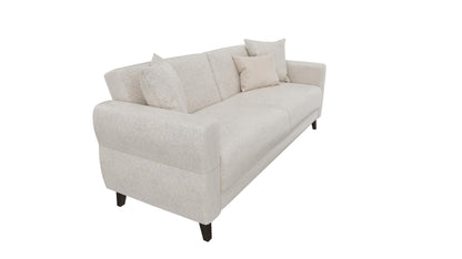 Astera Sand 3-Seater Sofa Bed with Storage - Mattress on Demand