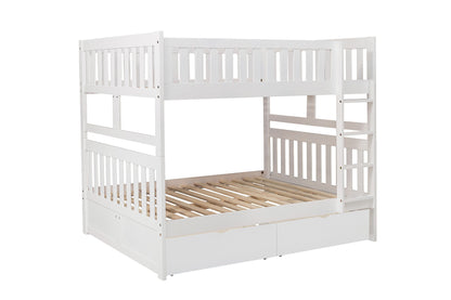 Galen White Full/Full Bunk Bed with Storage Boxes