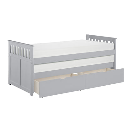 Orion Gray Twin/Twin Bed with Storage Boxes